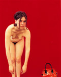 o.T. (rot/Tasche), 1996, 136 x 106,5 cm